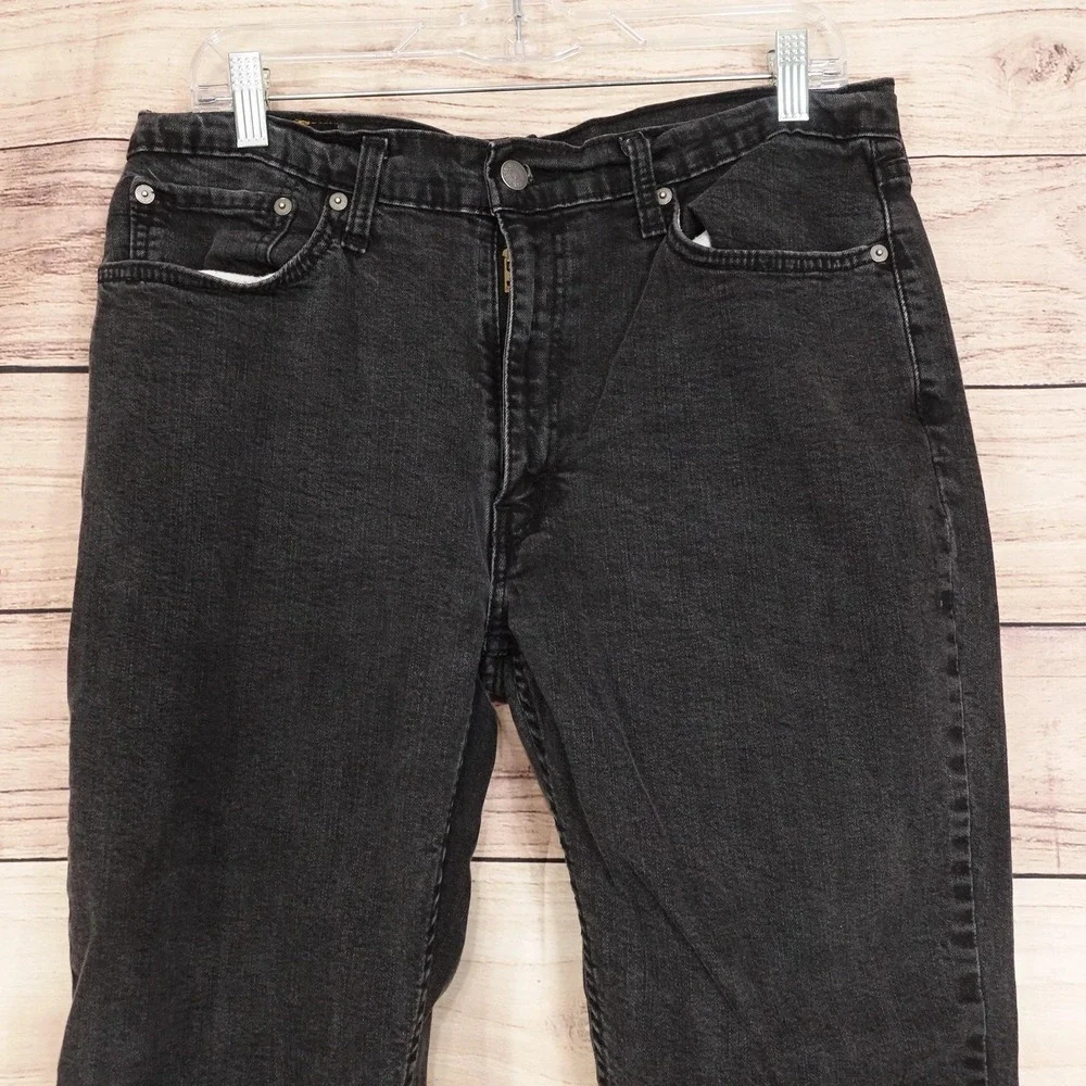 Levis 514 Jeans Mens (33x27) 36x30 Black Slim Straight Stretch Denim